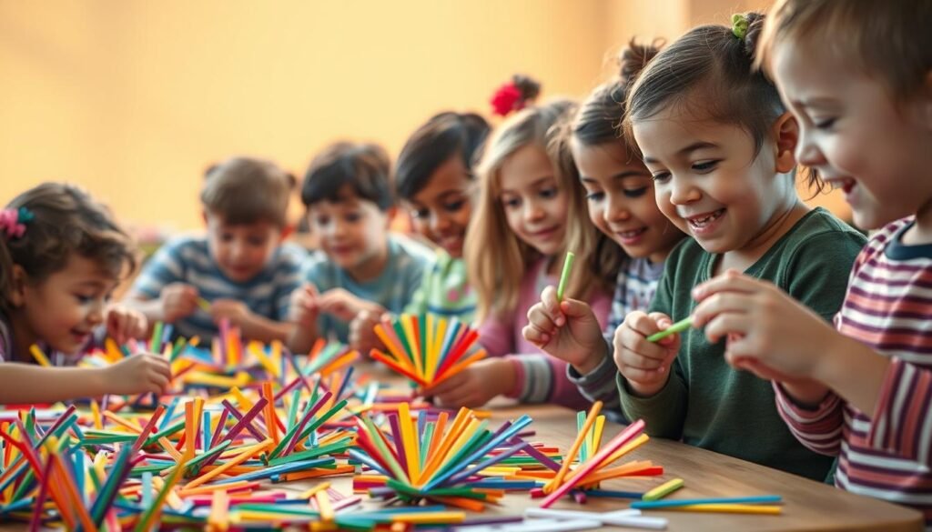 rainbow popsicle stick craft developmental benefits