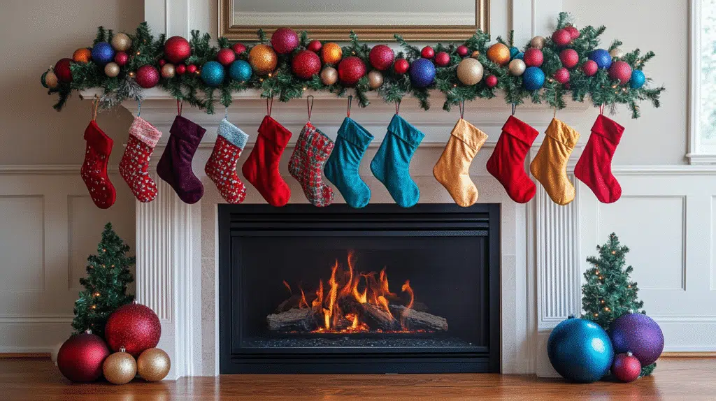 fireplace Christmas decorations