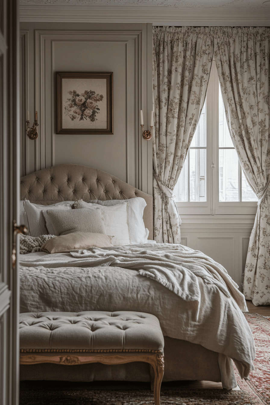 26 Flowing Drapery Elegance - neoclassical bedroom design inspiration
