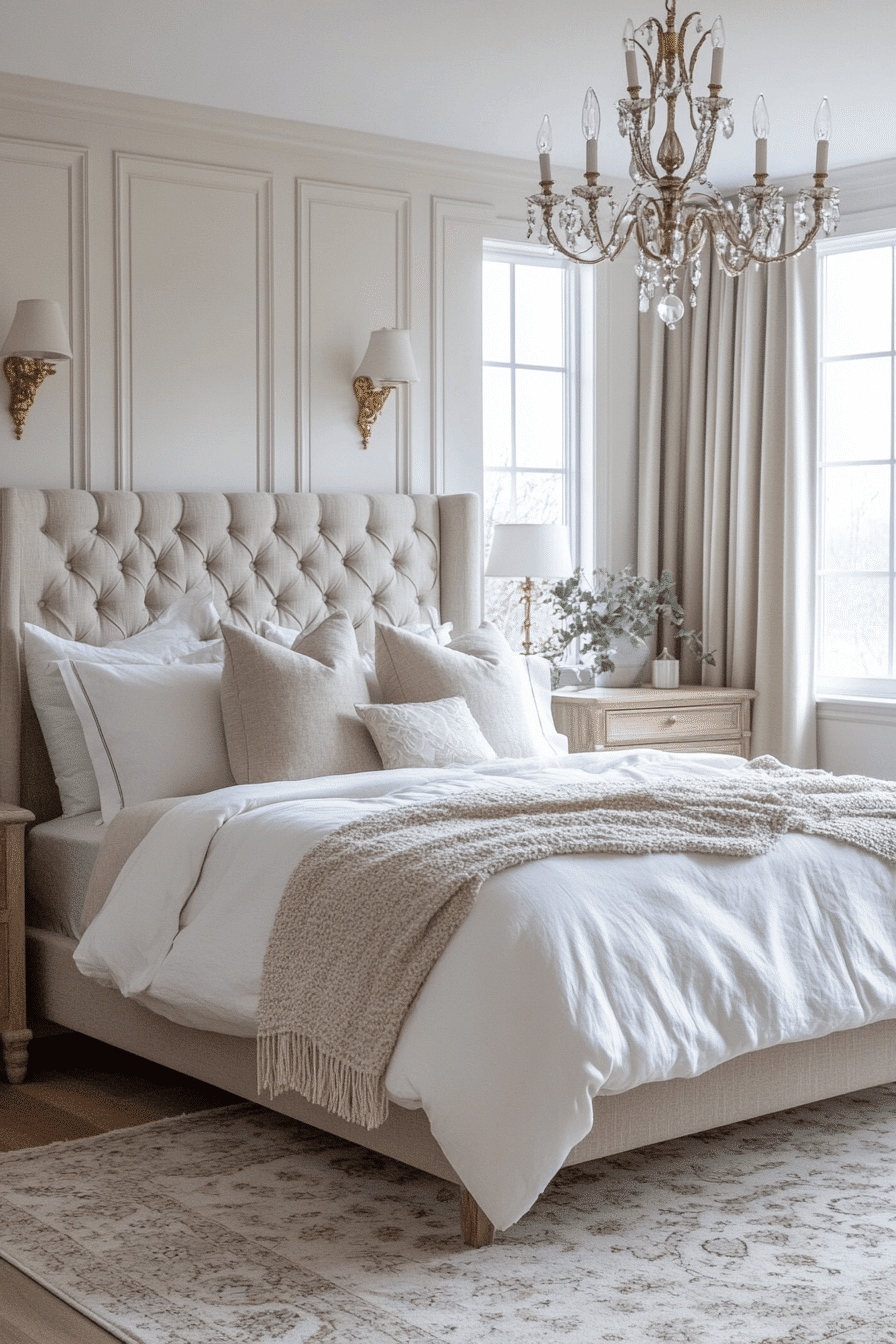 8 Warm Taupe Elegance - neoclassical bedroom design inspiration