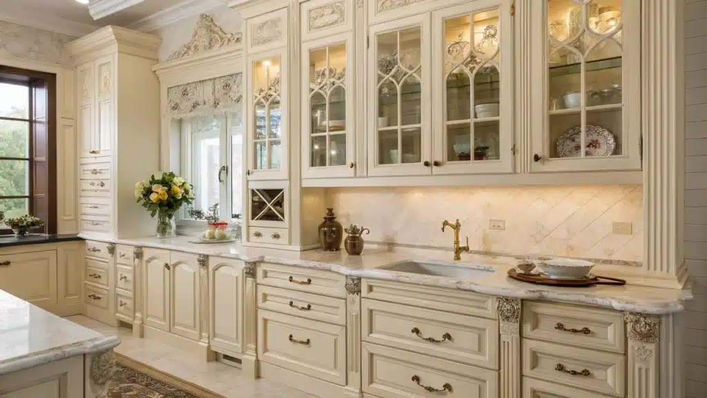 antique white kitchen cabinets