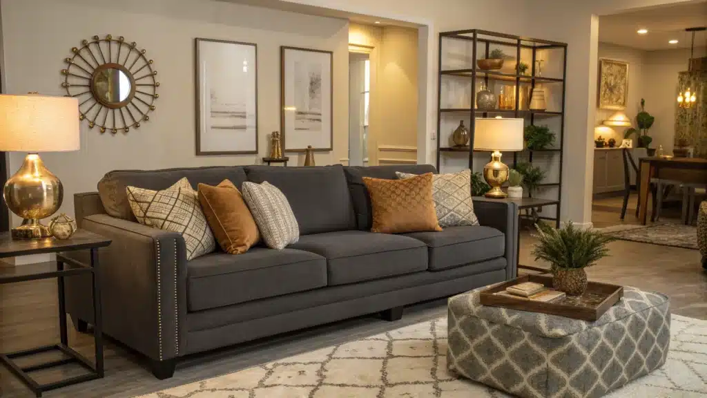 charcoal couch living room