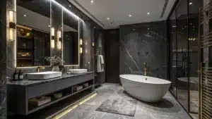 dark grey bathroom