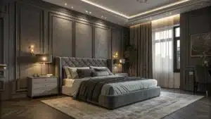 dark grey bedroom
