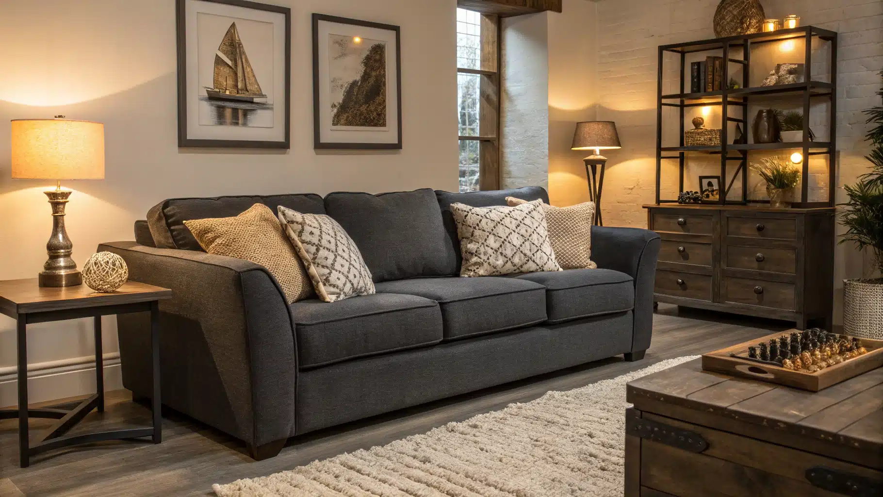 27 Dark Grey Couch Living Room Ideas That Feel Modern And Inviting ...