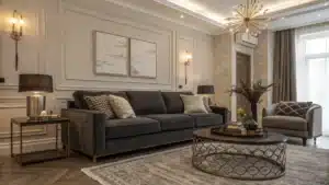 dark grey sofa living room