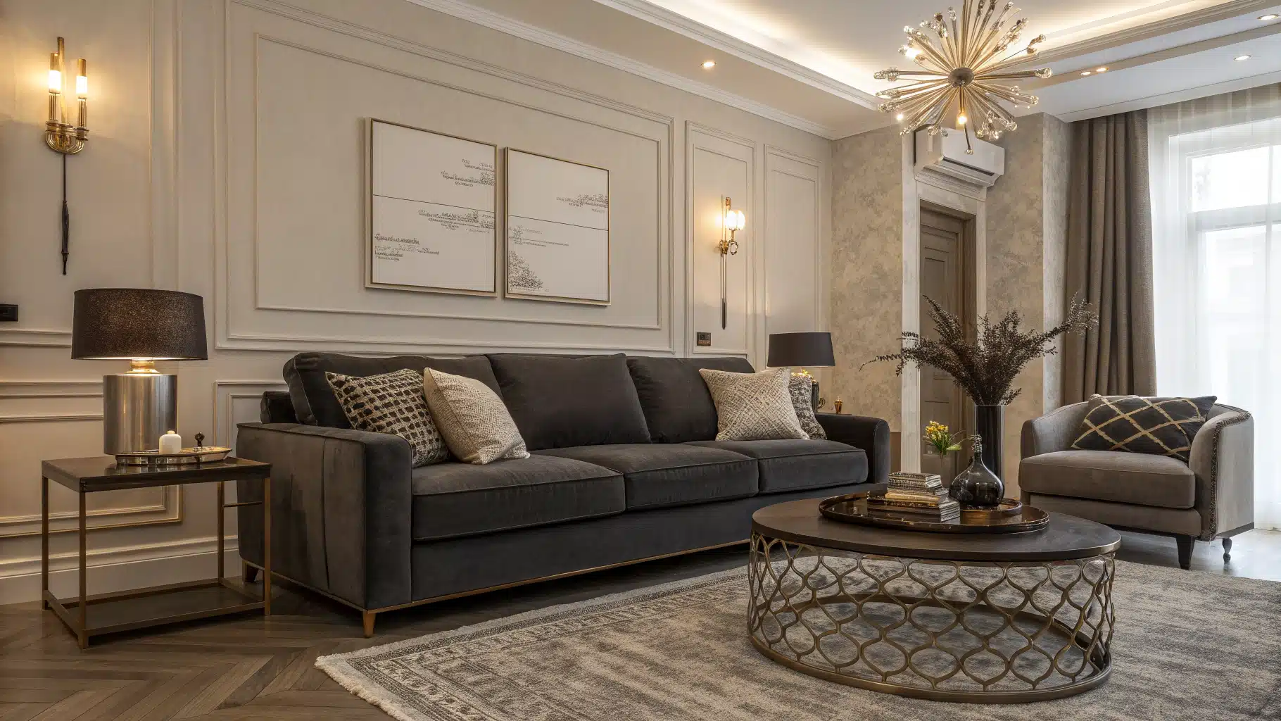 27 Dark Grey Sofa Living Room Designs That Radiate Sophisticated ...