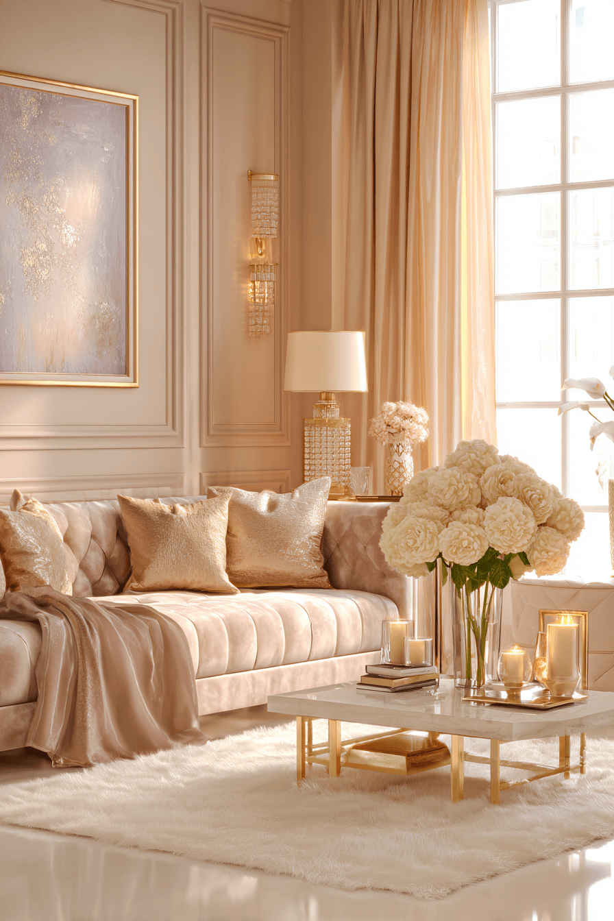 10 Champagne Glow Apartment Style - feminine apartment design inspiration
