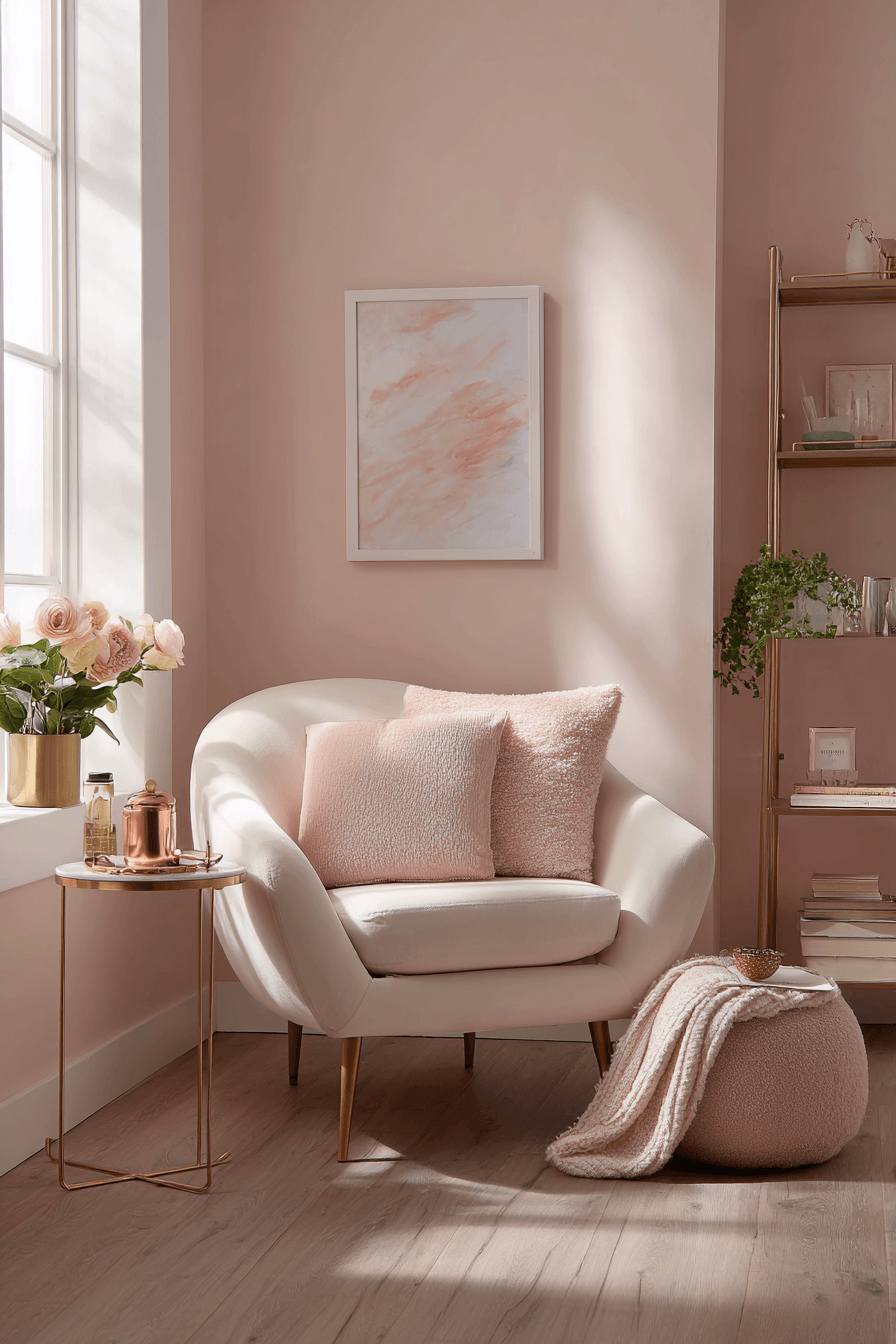 17 Rosy Minimal Luxe Living - feminine apartment design inspiration