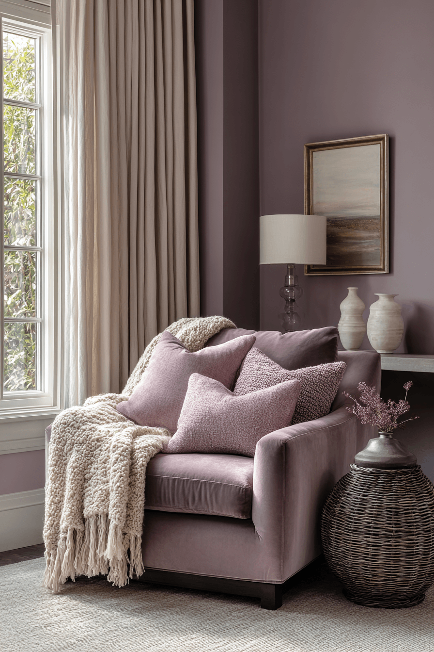 18 Muted Mauve Cozy Vibes - feminine apartment design inspiration