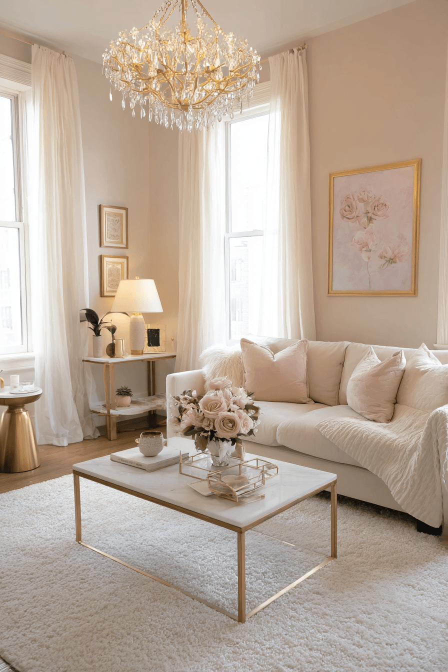 24 Ivory Gold Soft Luxury - feminine apartment design inspiration