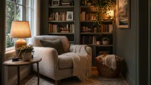 small reading nook cozy corner