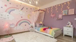 unicorn and rainbow bedroom