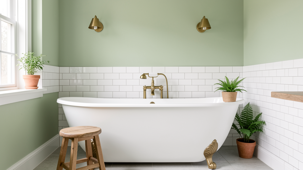 sage green bathroom