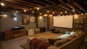unfinished basement ideas