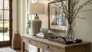 entryway table decor